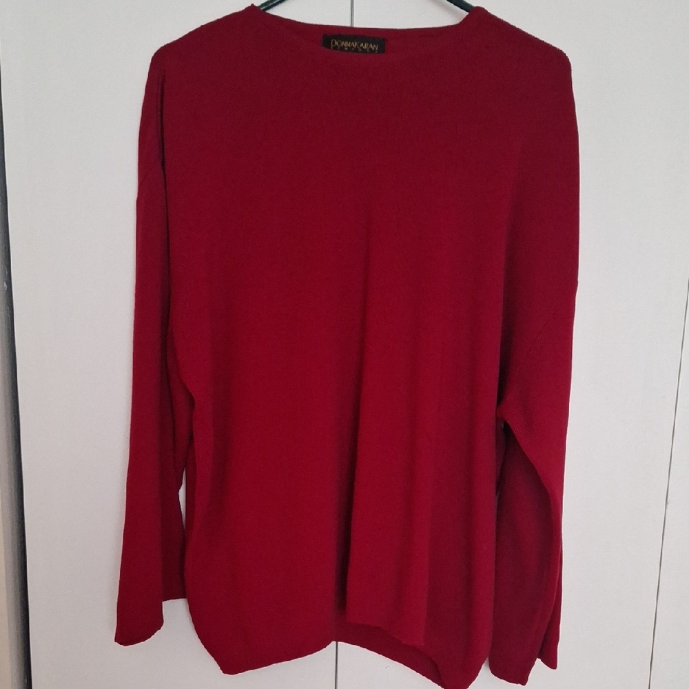 Donna Karan Vibrant Red Wool Sweater